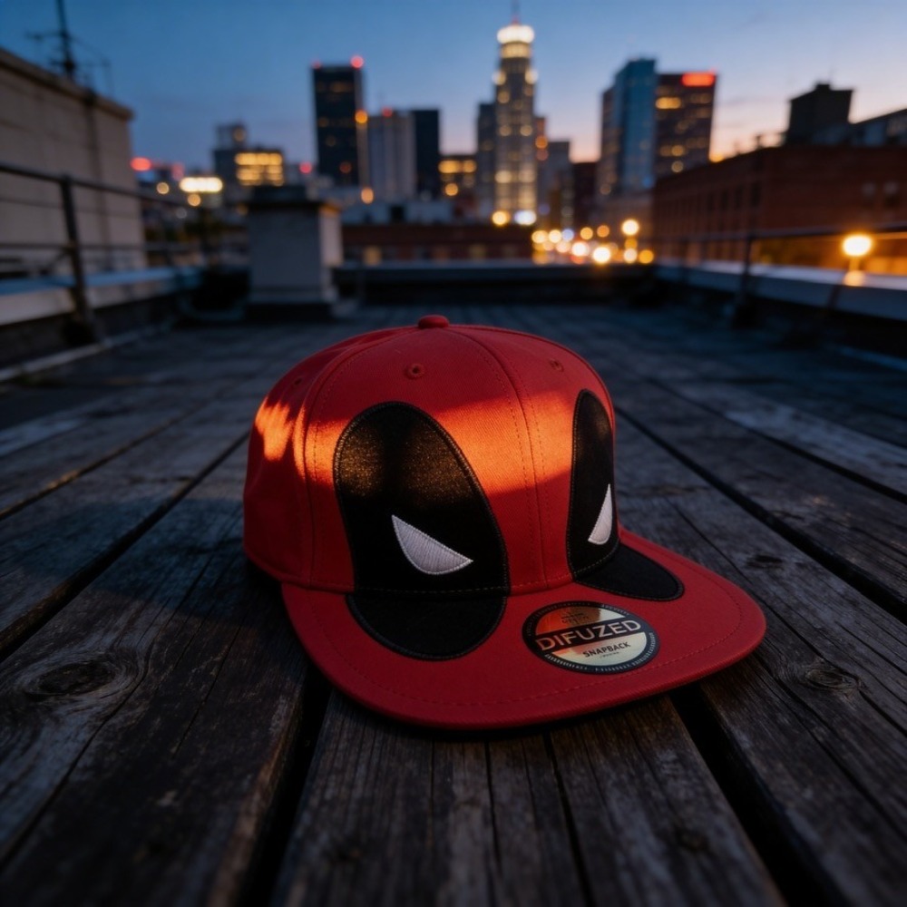 Marvel Deadpool Big Face Snapback Hat by Difuzed - Red/Black European Import Cap
